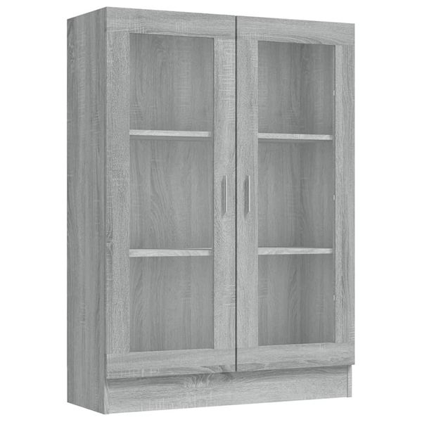 Vetrina Grigio Sonoma 82,5X30,5X115 Cm Materiale A Base Di Legno-image