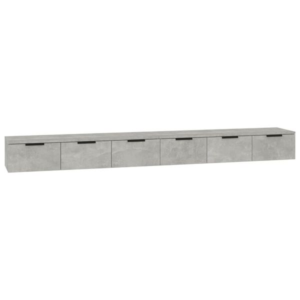 Vidaxl Armadi A Muro 2 Pz. Grigio Cemento 102X30X20 Cm Materiale A Base Di Legno-image