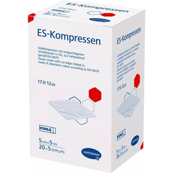 Hartmann Es Compresse A 17 E 12 Strati, Sterili 7,5 X 7,5 Cm 20 X 5 Pezzi | Confezione (100 Pezzi)-image