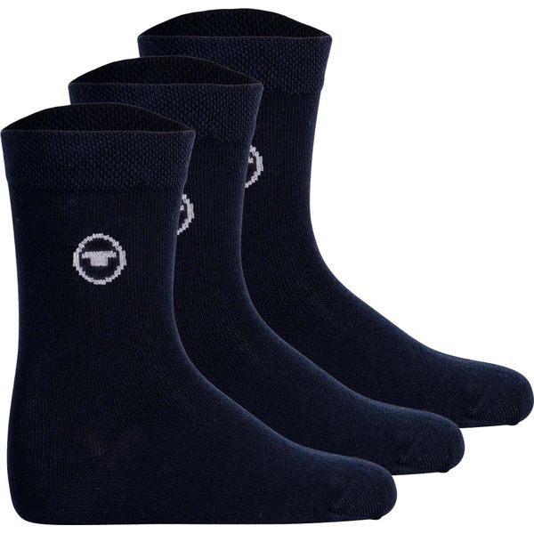 Tom Tailor Calzini Unisex Per Bambini, Confezione Da 3 - Calzini, Cotone, Logo, Monocolore Blu 27-30-image
