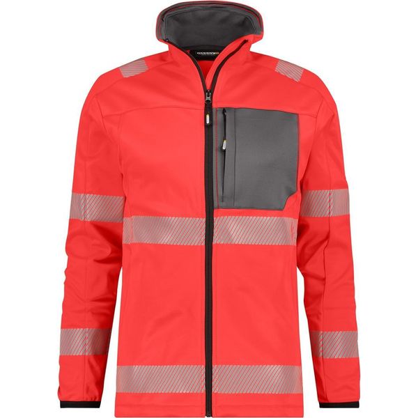 Giacca A Strato Medio Ad Alta Visibilità, Rosso Neon/Grigio Cemento, Taglia L-image
