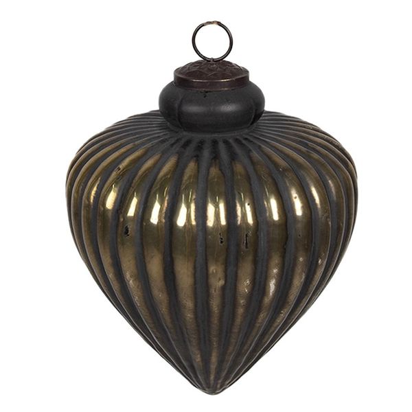 Guaina Natalizia Clayre & Eef Ø 20X20 Cm In Vetro Nero-image