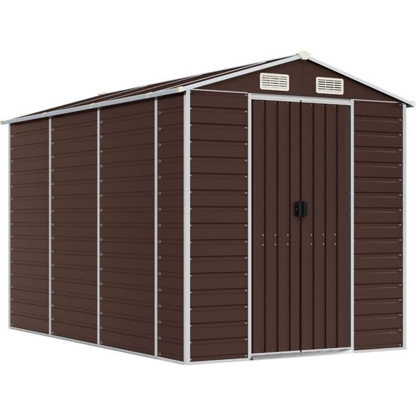 Vidaxl Casetta Da Giardino Marrone 191X300X198 Cm Acciaio Zincato-image