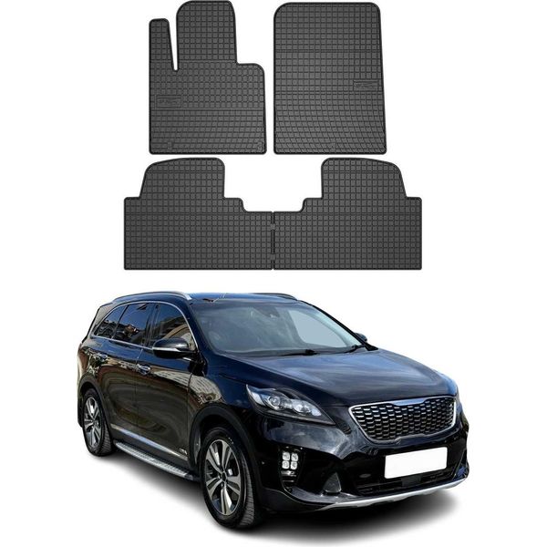 2015-2025 Kia Sorento Tappetini Tpe Nero 4 Pezzi-image