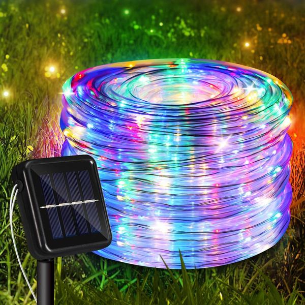 Tolletour Luce Solare A Fune Filo Giardino Luci Fiabesche Led Luce A Fune Colorata-10M-image