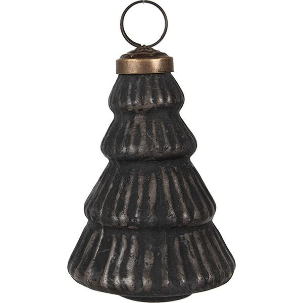 Guaina Natalizia Clayre & Eef Ø 6X9 Cm In Vetro Nero-image