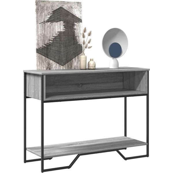 Vidaxl Tavolo Consolle Grigio Sonoma 100X35X74,5 Cm Materiale A Base Di Legno-image
