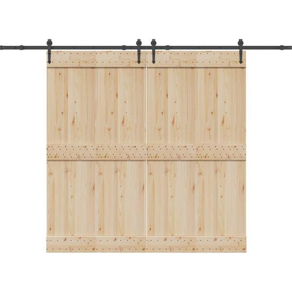 Vidaxl Set Di Ferramenta Per Porte Scorrevoli 305 Cm Acciaio Nero-image