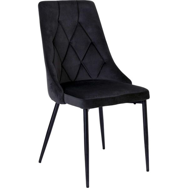 Sedia Imbottita In Velluto Loft Moderno Gambe In Metallo Nero Loft-image