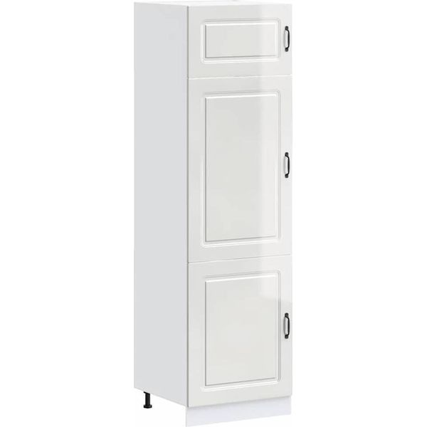 Vidaxl Armadio Da Cucina Kalmar Bianco Lucido In Materiale Ligneo-image