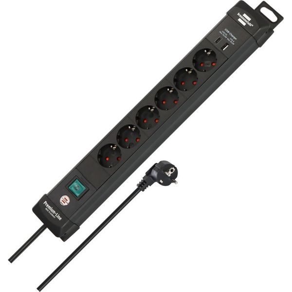 Brennenstuhl 1951160608 Brennenstuhl Premium Line 6Fach Schwarz *De*-image