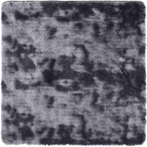 Vidaxl Tappeto Shaggy A Pelo Alto Navarra Grigio Scuro 120X120 Cm Poliestere-image