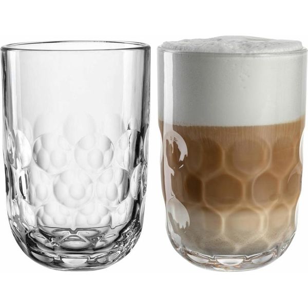 Leonardo Latte Macchiato GläSer Gocce 1. Variante, 2Er Set, Kaffeeglas, Kaffeebecher, Glas, 380 Ml, 055187-image