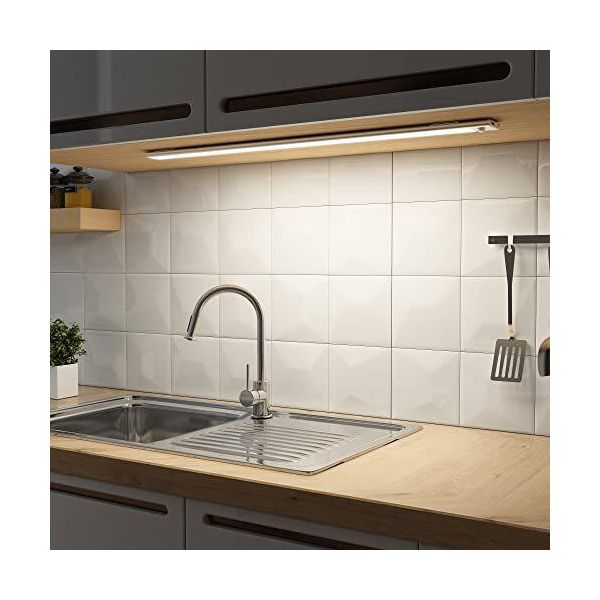 Soaiy Led Dimmerabile Sottopensile 60 Cm Lampada Da Cucina 4500 Mah Ricaricabile Illuminazione Armadio Sensore Di Movimento 3 Calore 2700 K - 6500 Magnete-image