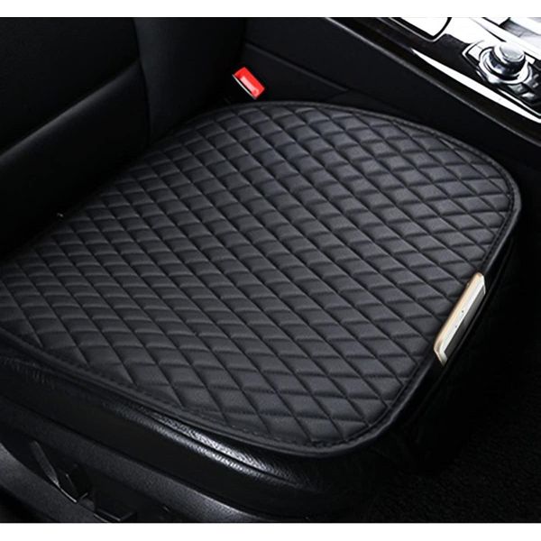Adunsiaoto 2 Pezzi Universale Sedile Pad Sedili Anteriori, Cuscino Impermeabile Sedile Auto,Poliuretanopelle Sedile Auto Coprire Sedile Anteriore, Antiscivolo,-image