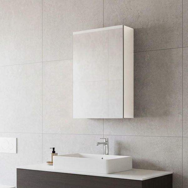 Pensile Bagno Con Specchio Anta Reversibile Solo2 Colore Bianco-image