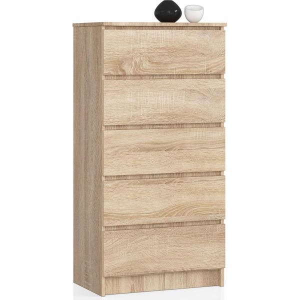 Akord Credenza 5 Cassetti Rovere Sonoma 60X40X121 Cm-image