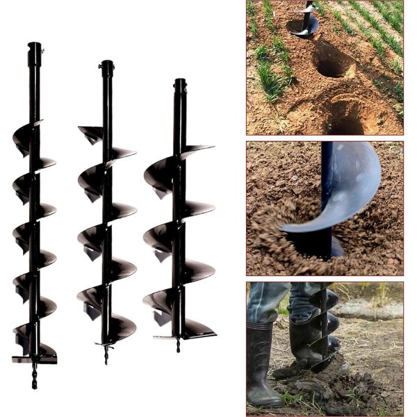 Trivella - Set Di Trivelle 3 Pezzi - Ø 10/15/20 Cm - Per Buche Da Giardino, Piante E Pali - Nero-image
