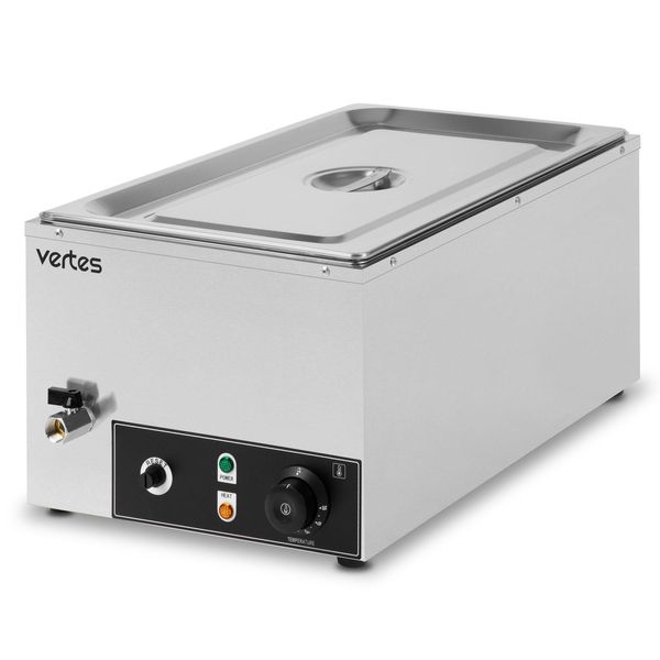 Vertes Scaldavivande Scalda Buffet Scaldavivande Elettrico 1000W In Acciaio Inox (Incl. 1X 1/1 Gn Contenitore Con Coperchio Per 20,5 Litri)-image