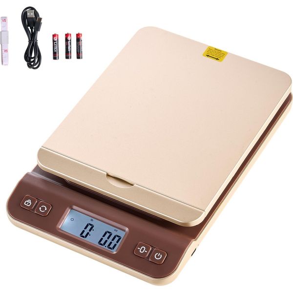 Succebuy Bilancia Digitale Per Pacchi Con Precisione Di 2 G, Capacità Di 40 Kg, Funzione Hold/Tare/Auto-Off, Supporto Pieghevole E Facile Calibrazione, Bilancia A Piattaforma Per Lettere E Pacchi, Batteria Inclusa-image