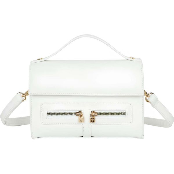 Gallantry, Borsa A Tracolla Da Donna Con Due Tasche Anteriori Con Zip, Bianca-image