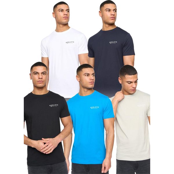 Henleys - Maglietta "Henycore"" Da Uomo (Confezione Da 5) BG2090 (M) (A Colori)"-image