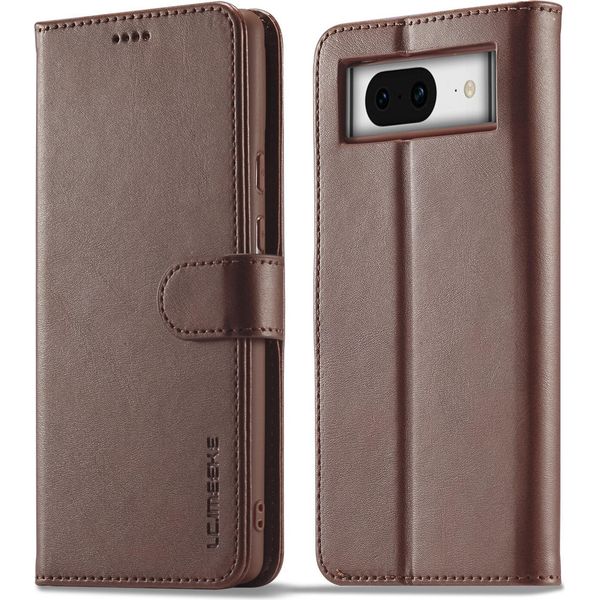 Custodia Per Google Pixel 7 Custodia Flip In Pelle Con Chiusura Magnetica E Supporto, Custodia Protettiva Marrone-image
