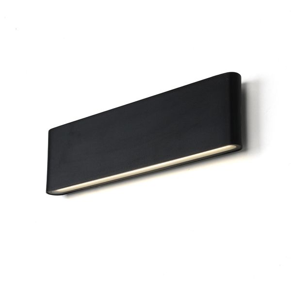 "Safata"" Nero 20 W Applique Led Per Interni Ed Esterni, Corpo Rettangolare In Alluminio, Illuminazione Diretta Verso L'alto E Verso Il Basso, 300"-image