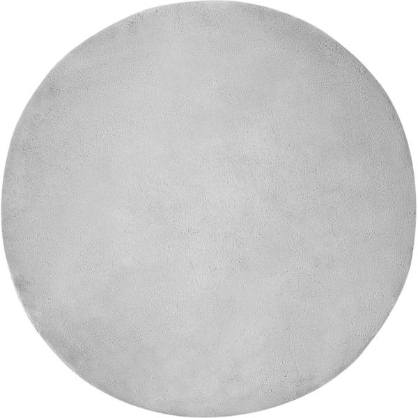 Vidaxl Tappeto Coniglietto In Pelliccia Sintetica Olite Grigio Ø 100 Cm Poliestere-image