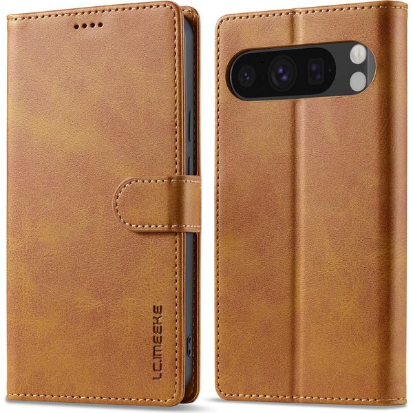 Custodia Per Google Pixel 10/Pixel 10 Pro In Pelle Con Chiusura Magnetica E Supporto, Custodia Protettiva Giallo-image