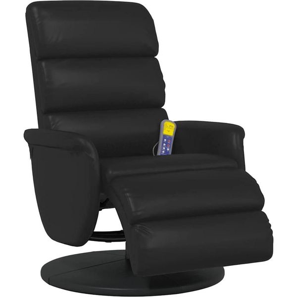 Vidaxl Poltrona Reclinabile Per Massaggio Nera 71 X 98 X 106 Cm In Pelle Finta-image