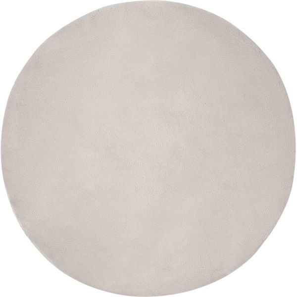 Vidaxl Tappeto Coniglietto In Pelliccia Sintetica Olite Beige Ø 100 Cm Poliestere-image