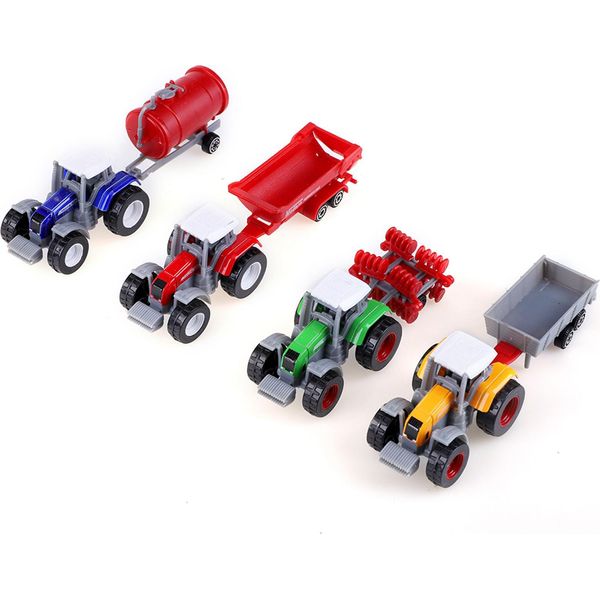 Plastica In Lega, Atossica, Resistente, 4 Pezzi/Set, Giocattolo Per Veicoli Agricoli, Auto Giocattolo, Per Bambini A Partire Dai 3 Anni Di Età-image