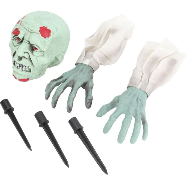 Paletti Per Braccia Con Faccia Da Zombie, Oggetti Di Scena Verdi Vividi E Realistici, Decorazioni Spaventose Per Halloween-image