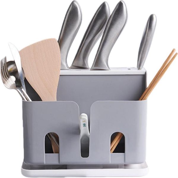 Inf Portacoltelli Multifunzionale Autoportante - Organizzatore Da Cucina 2 Pezzi-image