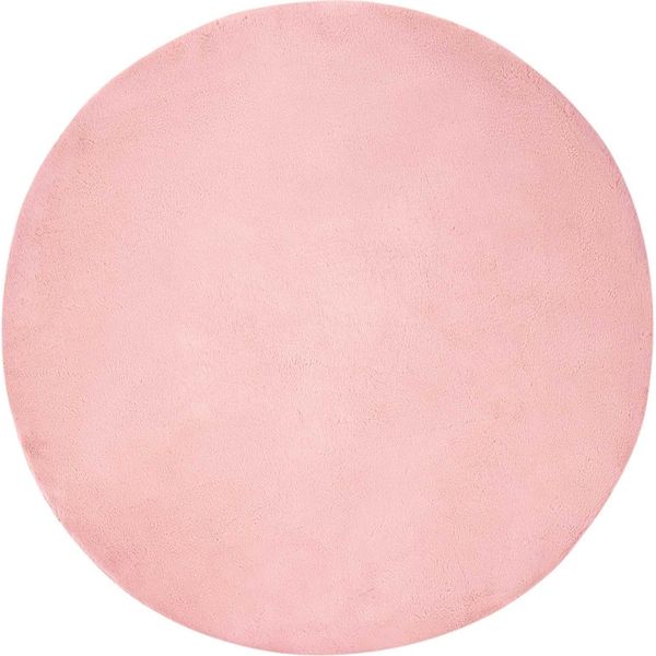 Vidaxl Tappeto Coniglietto In Pelliccia Sintetica Olite Rosa Ø 100 Cm Poliestere-image