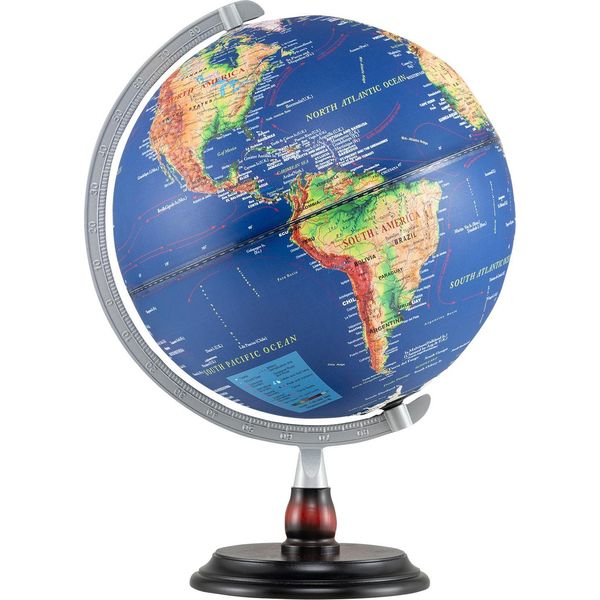 Mappamondo Illuminato Costway 30 Cm, Mappa Inglese, Ruotabile A 360°, Mappamondo Con Base In Legno, Mappamondo Geografico Per La Scuola, Mappamondo Decorativo, Mappamondo Illuminato-image
