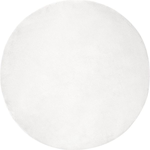 Vidaxl Tappeto Coniglietto In Pelliccia Sintetica Olite Bianco Ø 100 Cm Poliestere-image