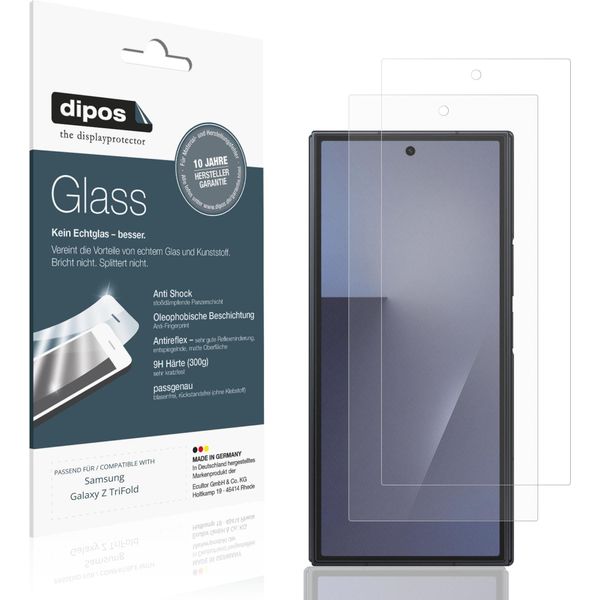 2X Pellicola Protettiva Per Samsung Galaxy Z Trifold Aussenseite Protezione Opaco Vetro Flessibile 9H Dipos-image