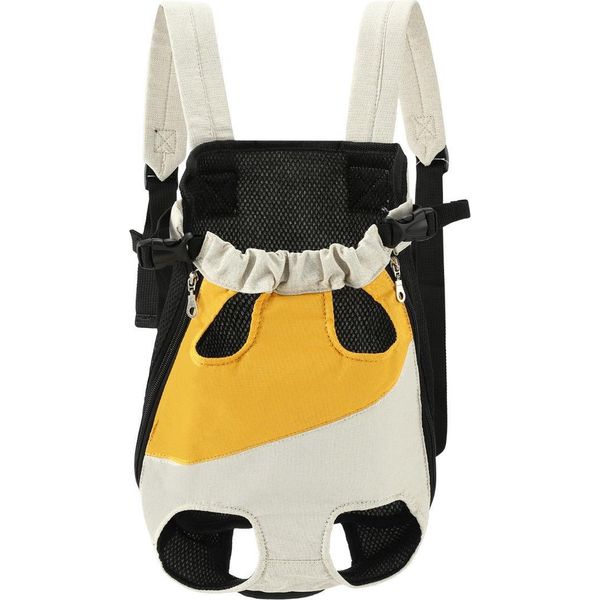 Inf Zaino Portatile Anteriore Per Animali Domestici - Bianco E Giallo Xl-image