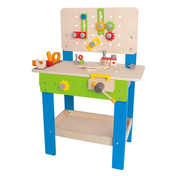 Spielwerkbank Hape "Meister Werkbank (38-Tlg.)", Bunt, Rollenspielzeug, Kinderb:81Cm H:55Cm T:28Cm, Kunststoff, B:81Cm H:55Cm T:28Cm-image