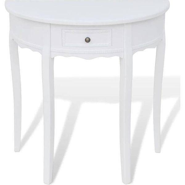 Syfax™ Tavolo Consolle Con Cassetto Semicircolare Bianco-image