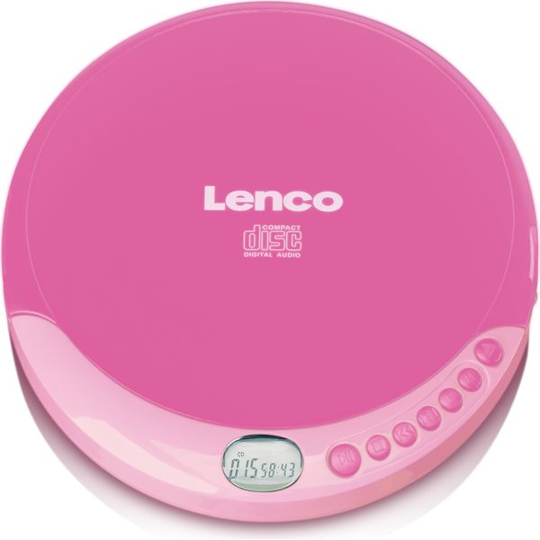 Lenco CD-011 Tragbarer Cd-Player Pink (CD-011PINK)-image