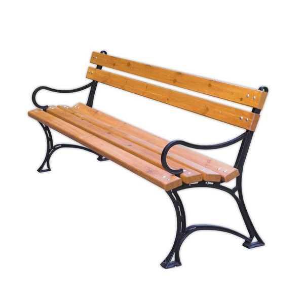 Panchina In Legno Con Braccioli Rojaplast 180 Cm-image