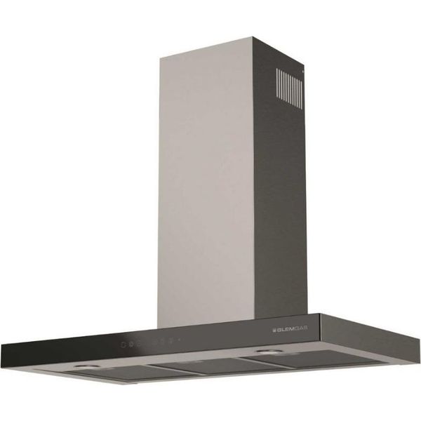 Cappa Decorativa A Parete 90 Cm 63 Db 564 M3/H Acciaio Inox/Nero Glem Ghbs97Ix-image