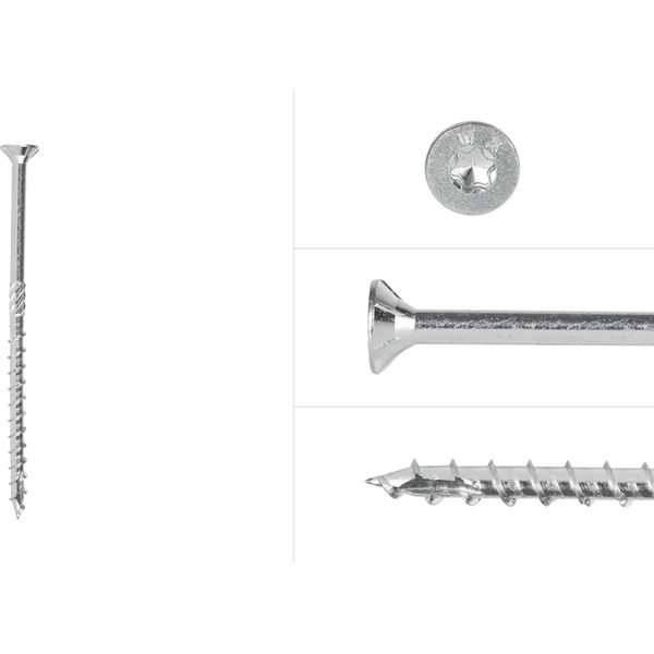 Viti Per Pannelli Truciolari Zincate 6 X 120 Mm Torx 30 Con Filettatura Parziale - Confezione Da 100 Viti-image