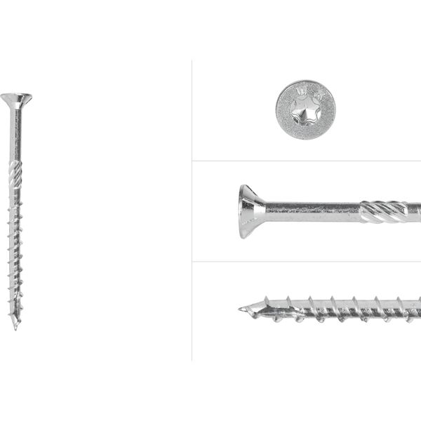 Viti Per Pannelli Truciolari Zincate 6 X 80 Mm Torx 30 Con Filettatura Parziale - Confezione Da 100 Viti-image