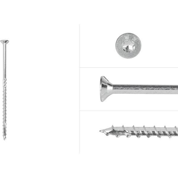 Viti Per Pannelli Truciolari Zincate 6 X 140 Mm Torx 30 Con Filettatura Parziale - Confezione Da 100 Viti-image