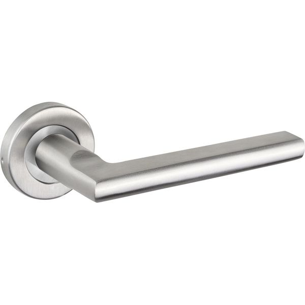 Maniglia Per Porta Lavuzo Teramo In Acciaio Inox Con Rosetta Rotonda - Per Set-image