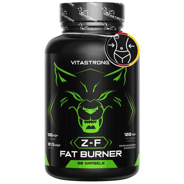 Vitastrong Z-F Bruciatore Di Grassi - 60 Capsule Vegane - Bruciatore Di Grassi Termogenico Per Uomini E Donne - Con Tribulus, Caffeina, Zinco, Iodio E Vitamina B3-image